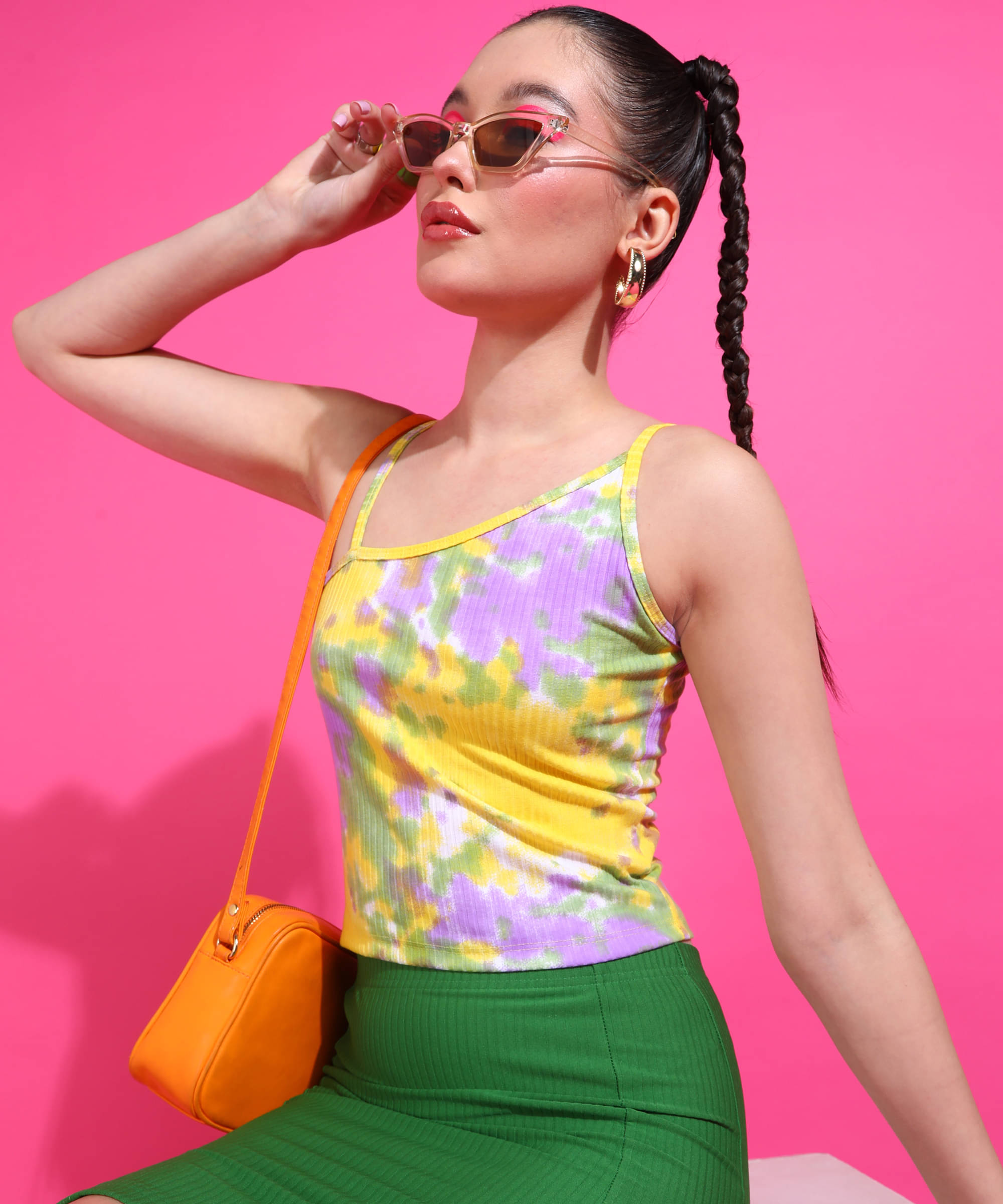     			POPWINGS Women's Polyester Crop Top ( Yellow )