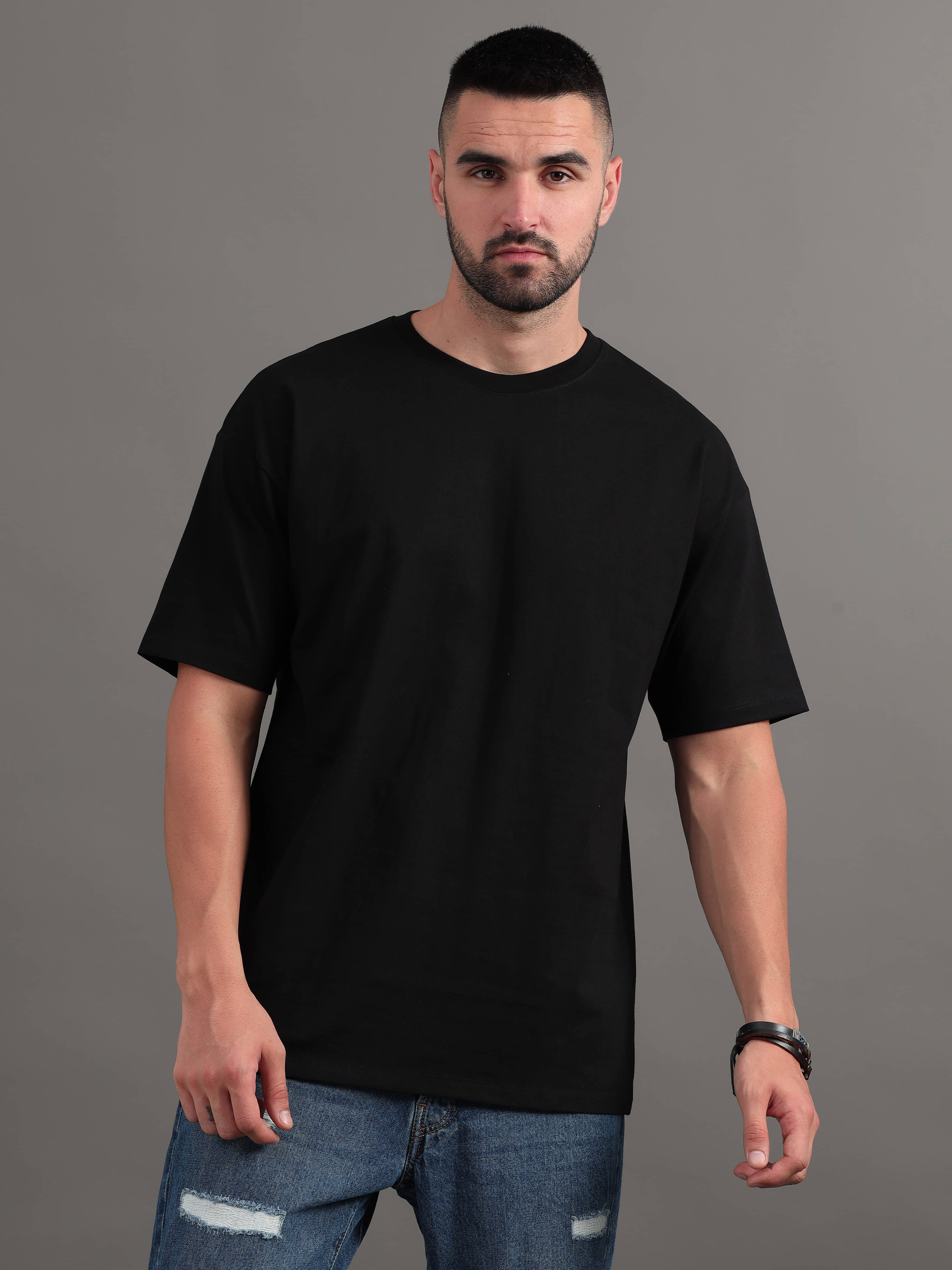 Paul Street Pack of 1 100% Cotton Slim Fit Men's T-Shirt ( Black )