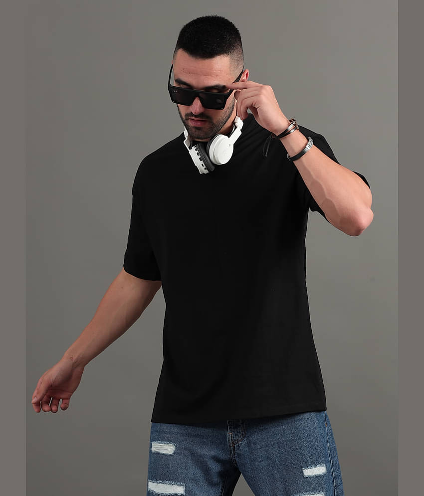 Paul Street Pack of 1 100% Cotton Slim Fit Men's T-Shirt ( Black )