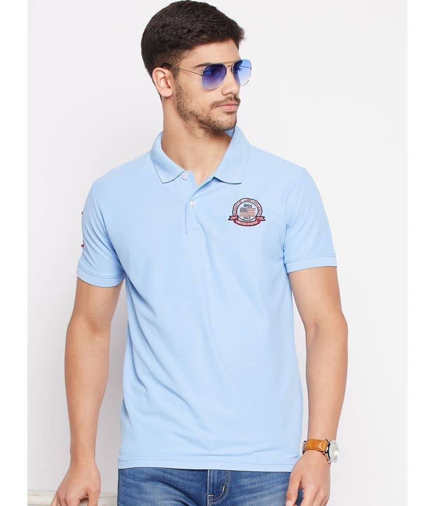 Riss Pack of 1 Polyester Regular Fit Embroidered Half Sleeves Men's Polo T Shirt ( White )