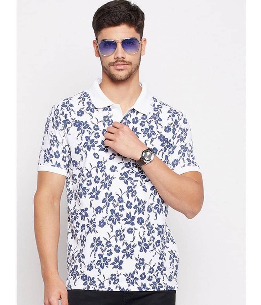     			Riss Pack of 1 Polyester Regular Fit Printed Half Sleeves Men's Polo T Shirt ( White )