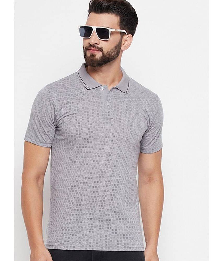 Riss Pack of 1 Polyester Regular Fit Printed Half Sleeves Men's Polo T Shirt ( Grey ) Riss Pack of 1 Polyester Regular Fit Printed Half Sleeves Men's Polo T Shirt ( Grey )