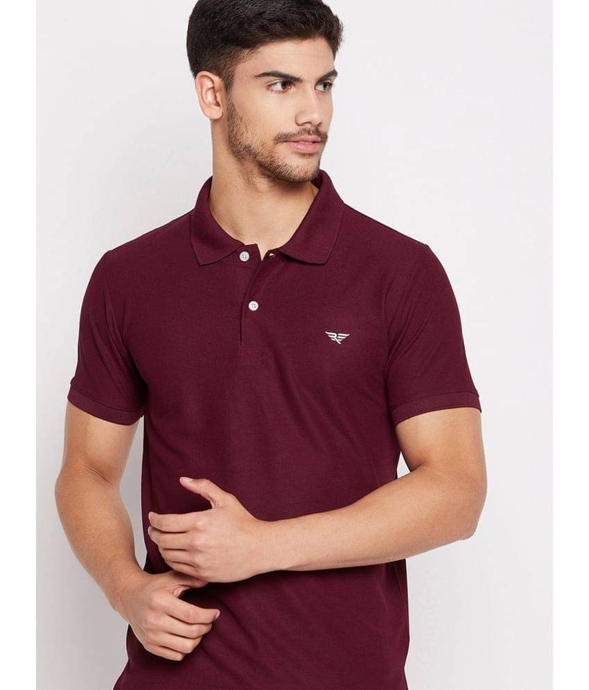     			Riss Pack of 1 Polyester Regular Fit Solid Half Sleeves Men's Polo T Shirt ( Maroon )