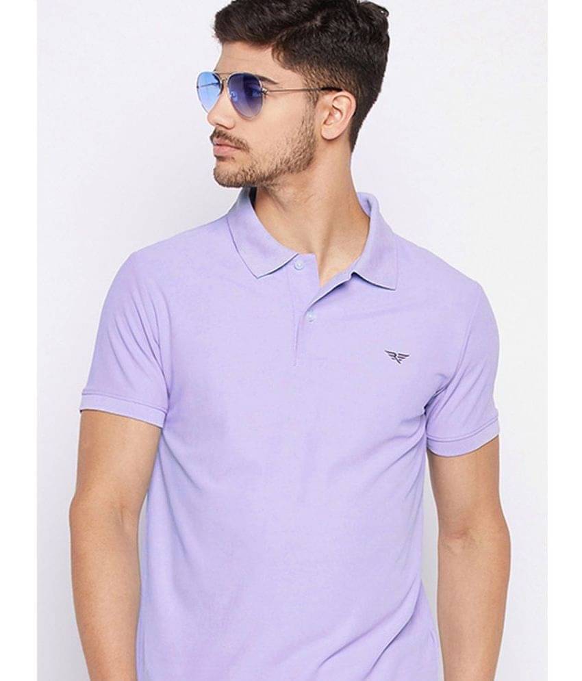 Riss Pack of 1 Cotton Blend Regular Fit Solid Half Sleeves Men's Polo T Shirt ( Lavender ) Riss Pack of 1 Cotton Blend Regular Fit Solid Half Sleeves Men's Polo T Shirt ( Lavender )