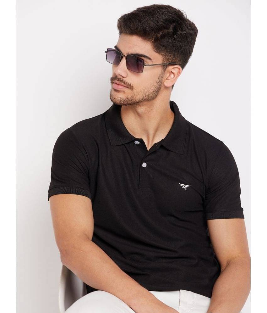 Riss Pack of 1 Cotton Blend Regular Fit Solid Half Sleeves Men's Polo T Shirt ( Black ) Riss Pack of 1 Cotton Blend Regular Fit Solid Half Sleeves Men's Polo T Shirt ( Black )