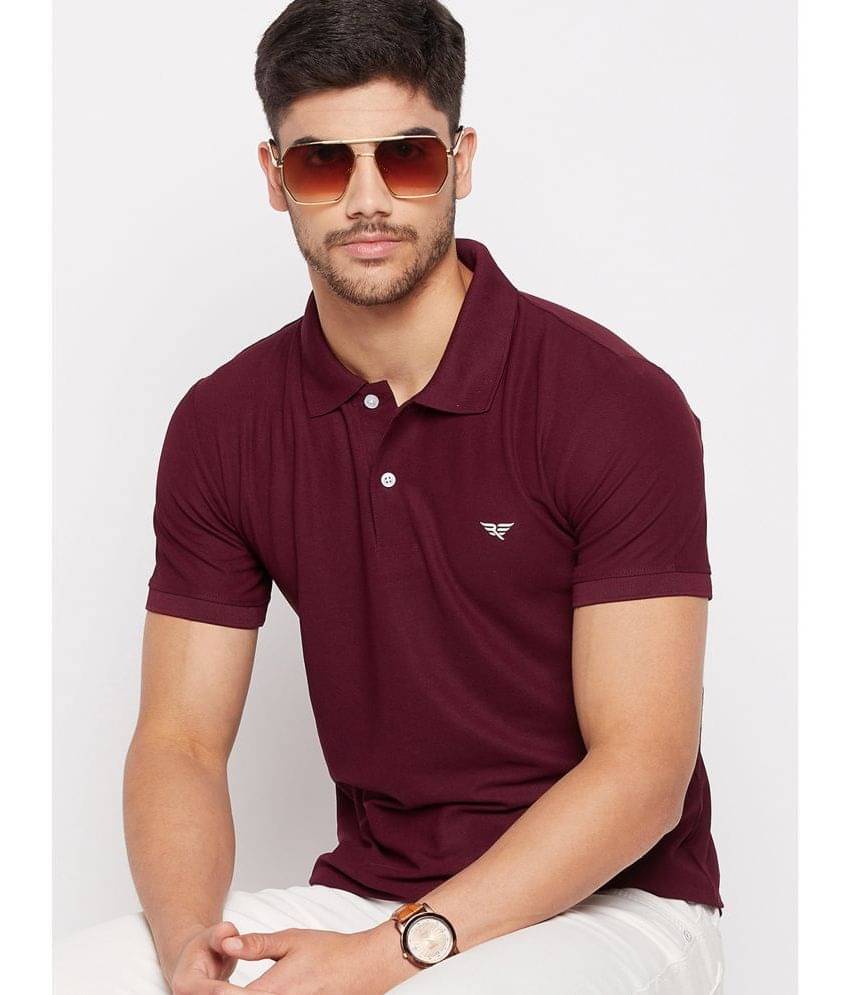 Riss Pack of 1 Cotton Blend Regular Fit Solid Half Sleeves Men's Polo T Shirt ( Maroon ) Riss Pack of 1 Cotton Blend Regular Fit Solid Half Sleeves Men's Polo T Shirt ( Maroon )