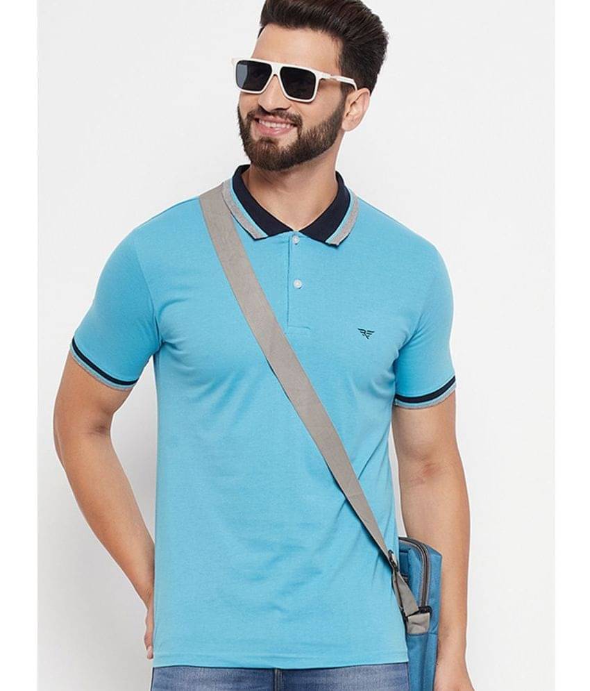     			Riss Pack of 1 Polyester Regular Fit Solid Half Sleeves Men's Polo T Shirt ( Turquoise )