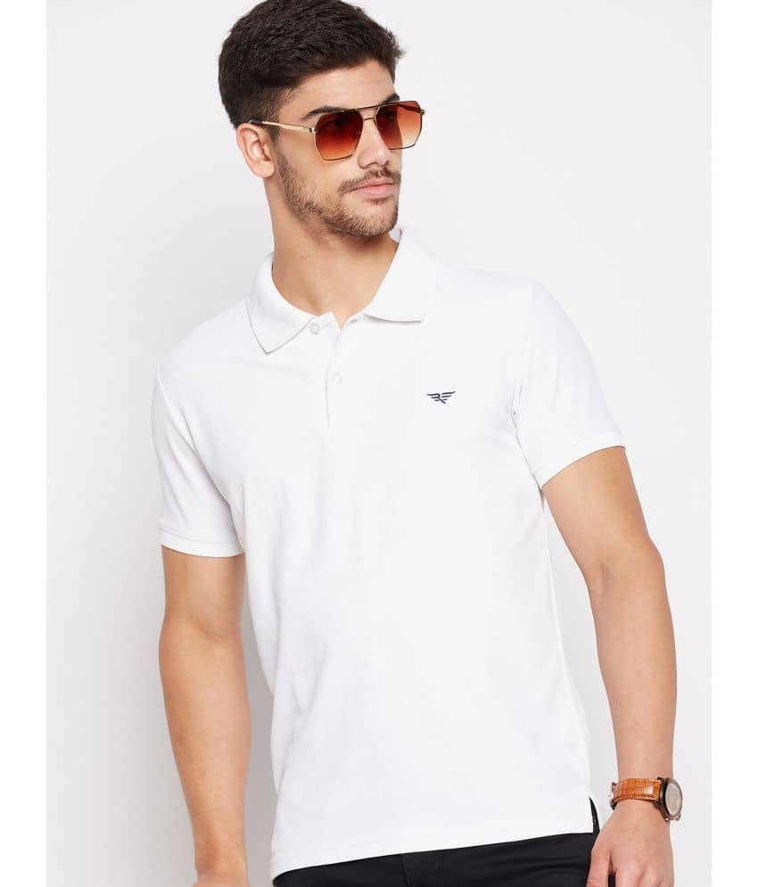 Riss Pack of 1 Cotton Blend Regular Fit Solid Half Sleeves Men's Polo T Shirt ( Sea Green )