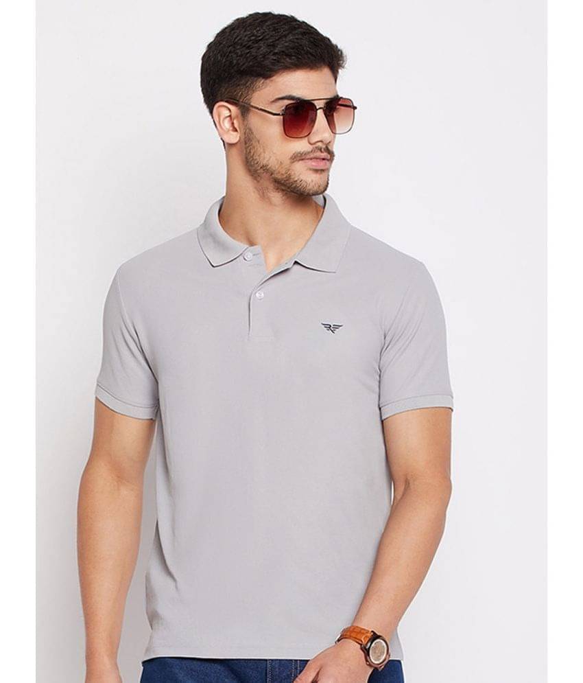     			Riss Pack of 1 Polyester Regular Fit Solid Half Sleeves Men's Polo T Shirt ( Grey )