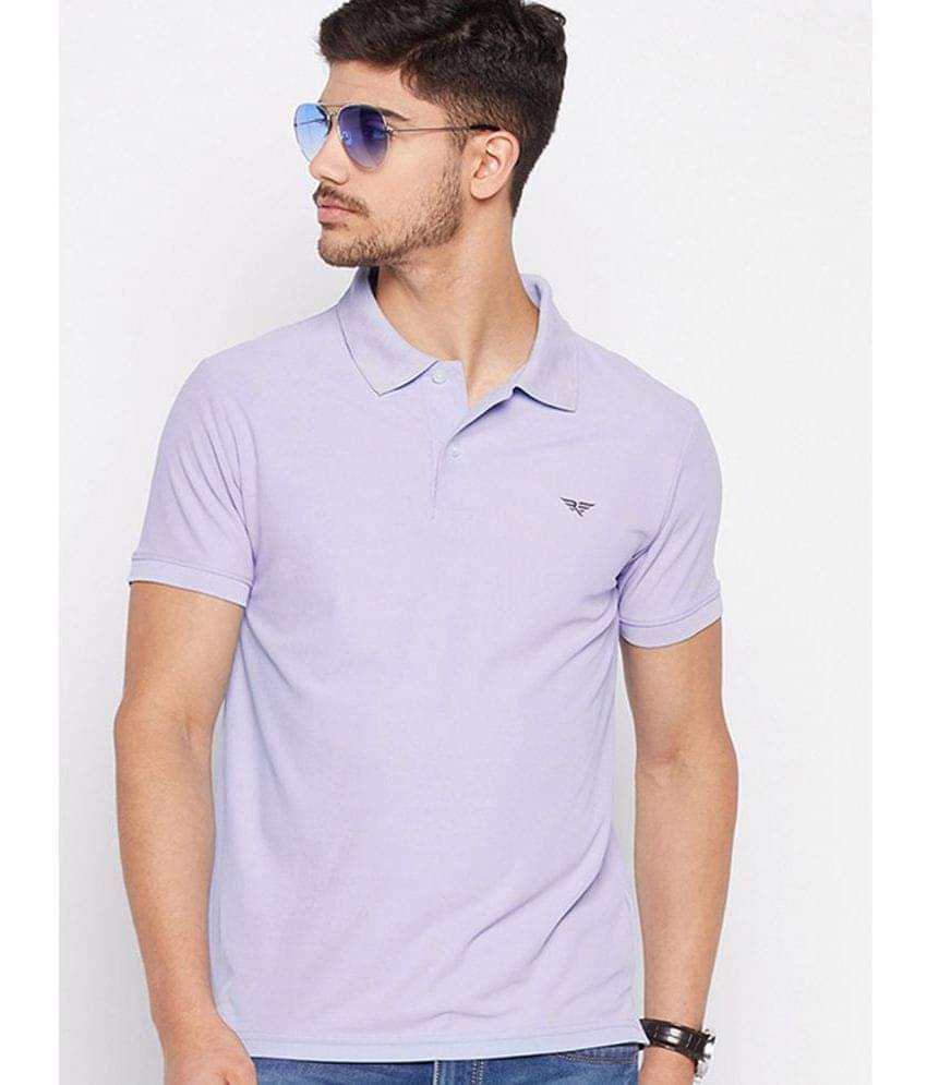Riss Pack of 1 Polyester Regular Fit Solid Half Sleeves Men's Polo T Shirt ( Lavender ) Riss Pack of 1 Polyester Regular Fit Solid Half Sleeves Men's Polo T Shirt ( Lavender )