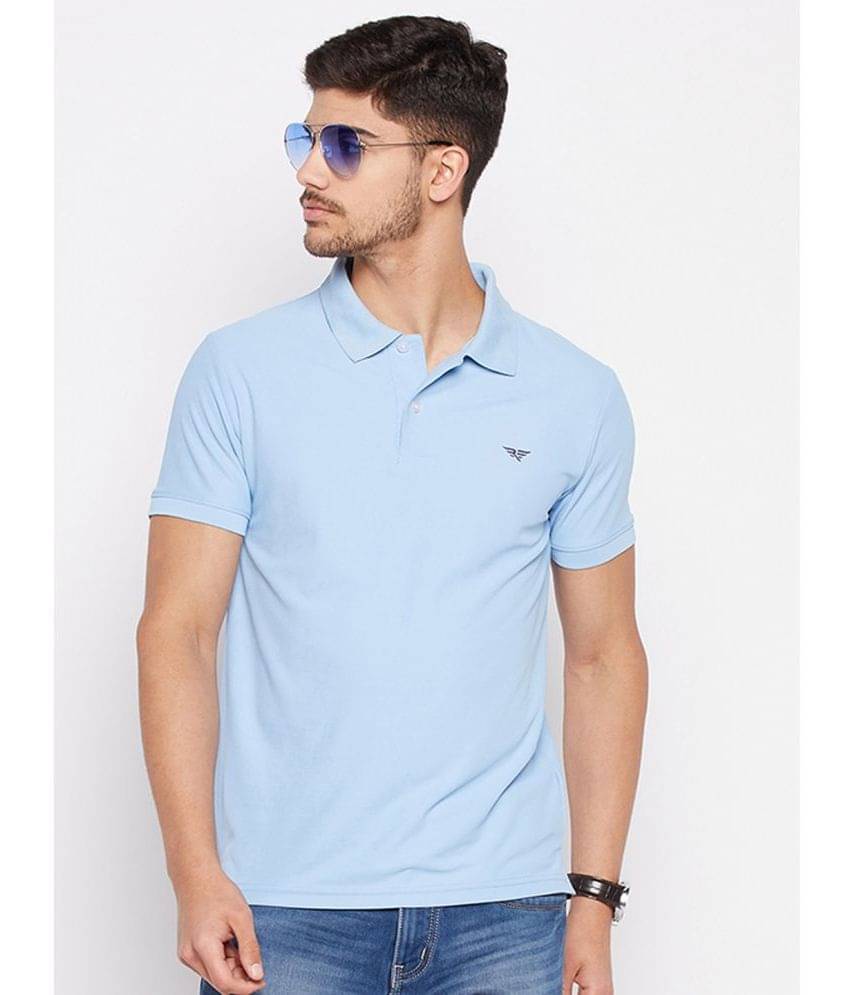     			Riss Pack of 1 Polyester Regular Fit Solid Half Sleeves Men's Polo T Shirt ( Sky Blue )
