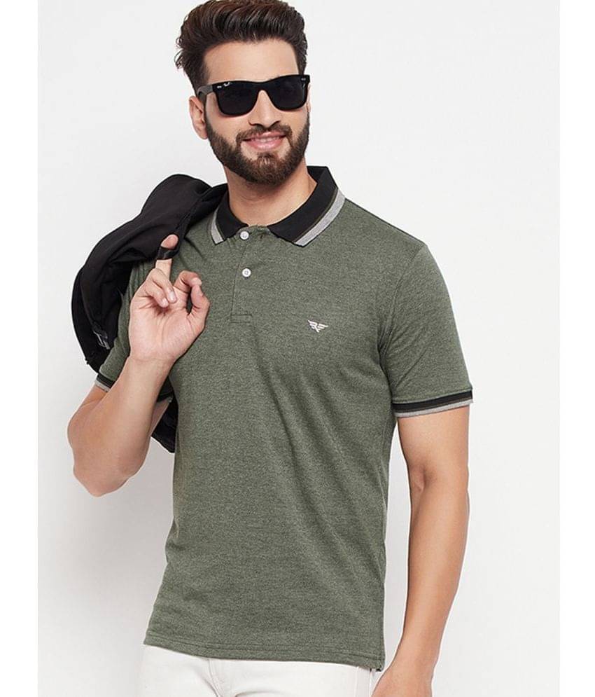 Riss Pack of 1 Polyester Regular Fit Solid Half Sleeves Men's Polo T Shirt ( Olive )     			Riss Pack of 1 Polyester Regular Fit Solid Half Sleeves Men's Polo T Shirt ( Olive )