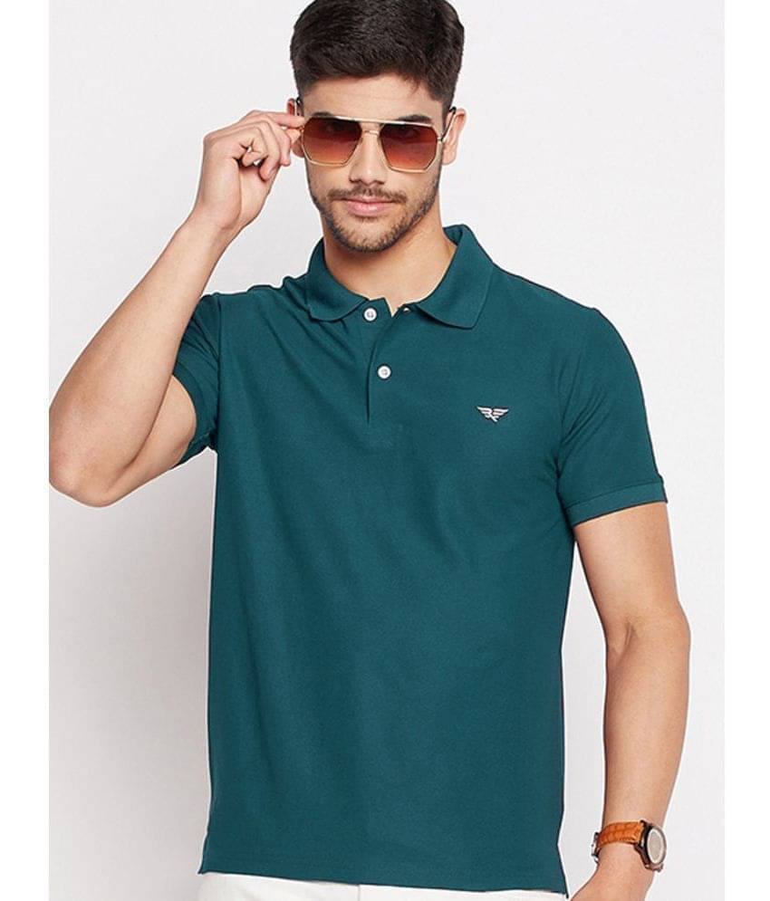 Riss Pack of 1 Polyester Regular Fit Solid Half Sleeves Men's Polo T Shirt ( Teal Blue ) Riss Pack of 1 Polyester Regular Fit Solid Half Sleeves Men's Polo T Shirt ( Teal Blue )