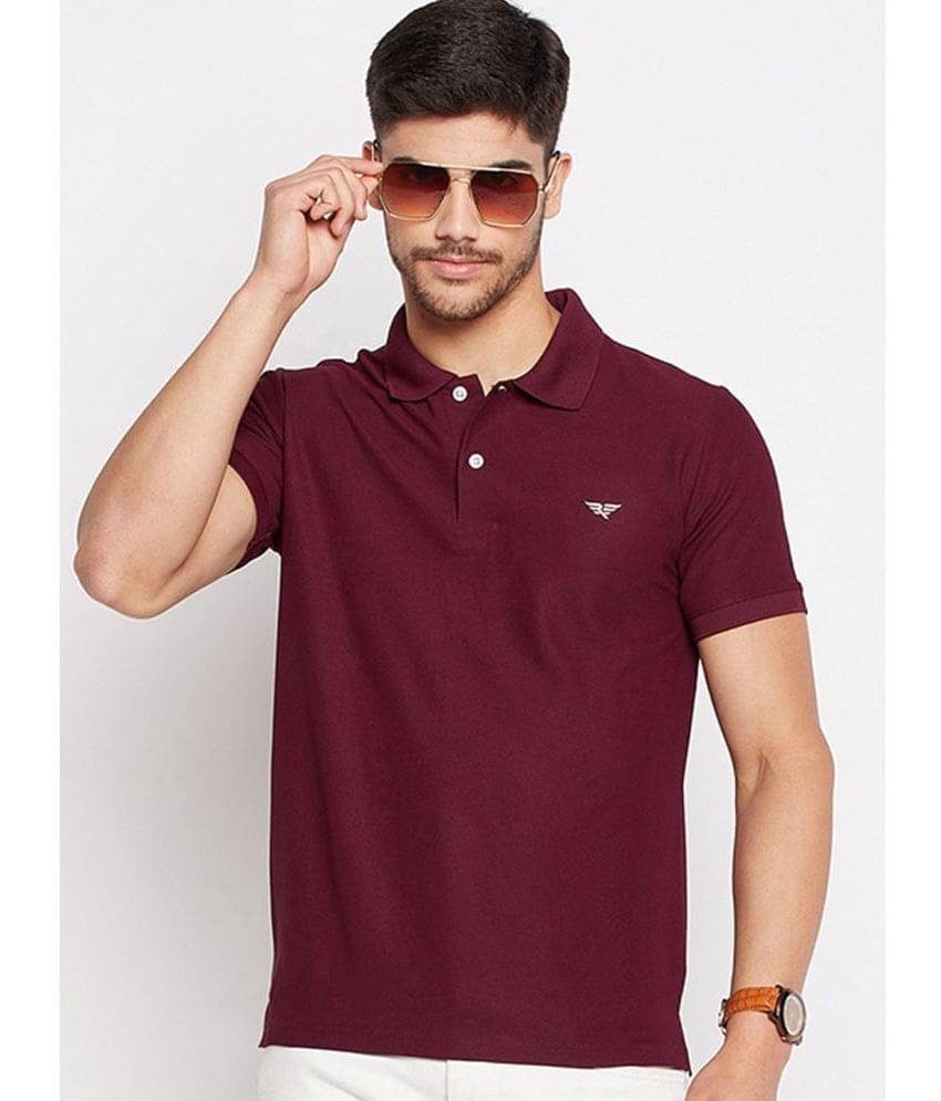     			Riss Pack of 1 Polyester Regular Fit Solid Half Sleeves Men's Polo T Shirt ( Maroon )