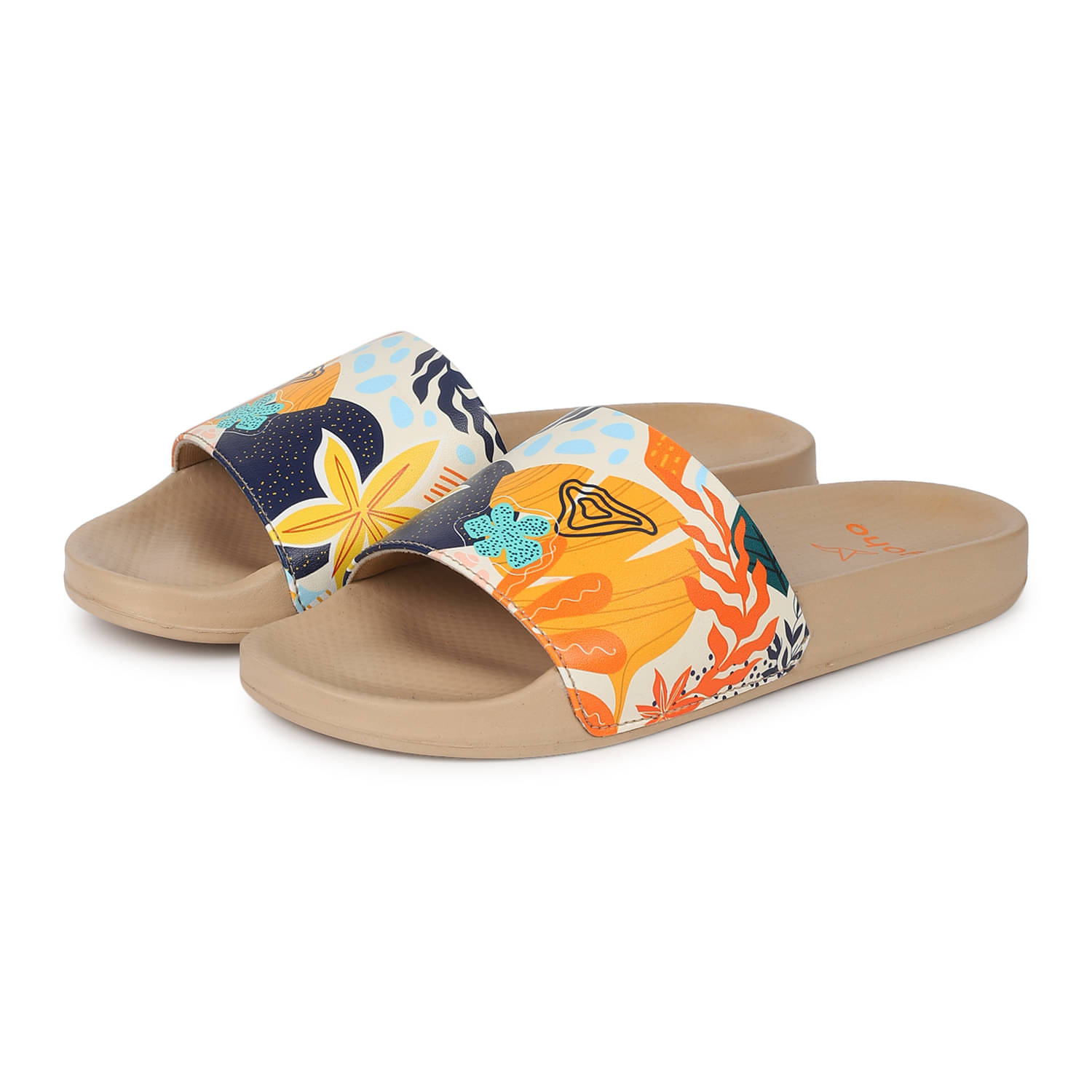     			Yoho Beige Women's Slide Flip Flop