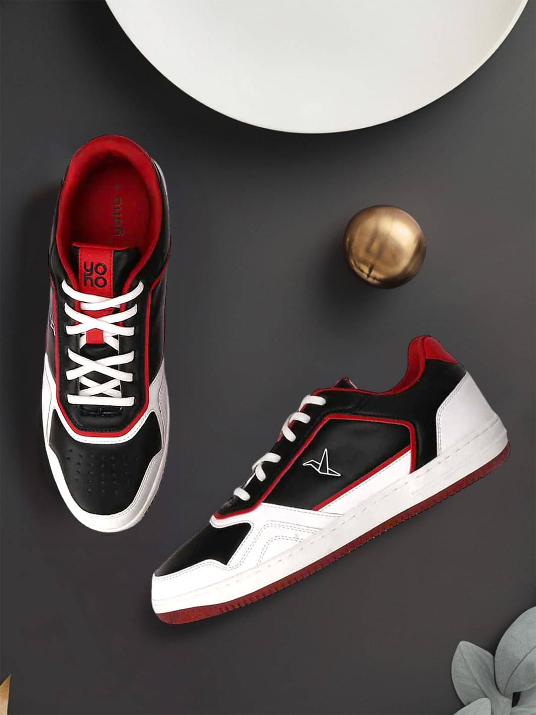     			Yoho Colored Sneaker PU Black Men's Sneakers