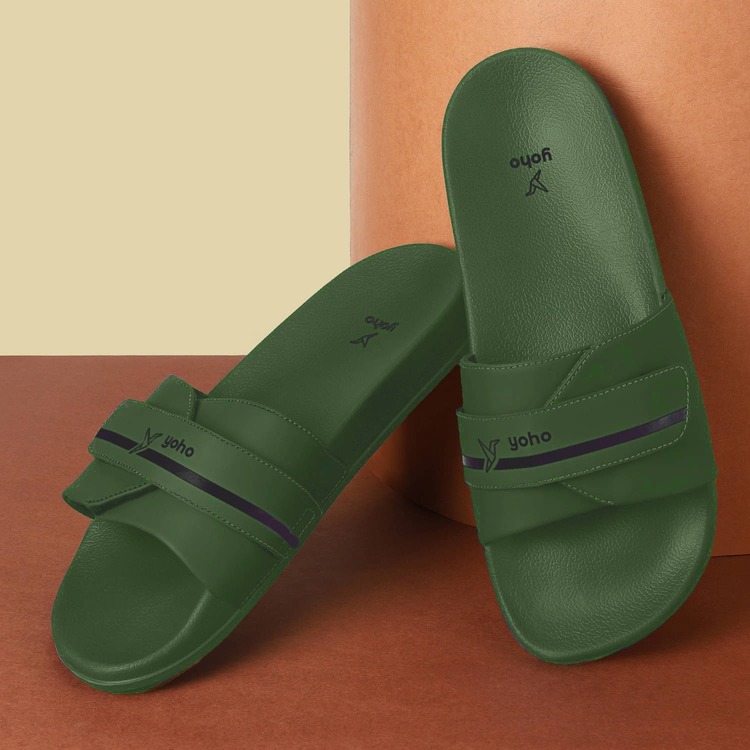     			Yoho Olive Men's Slide Flip Flop