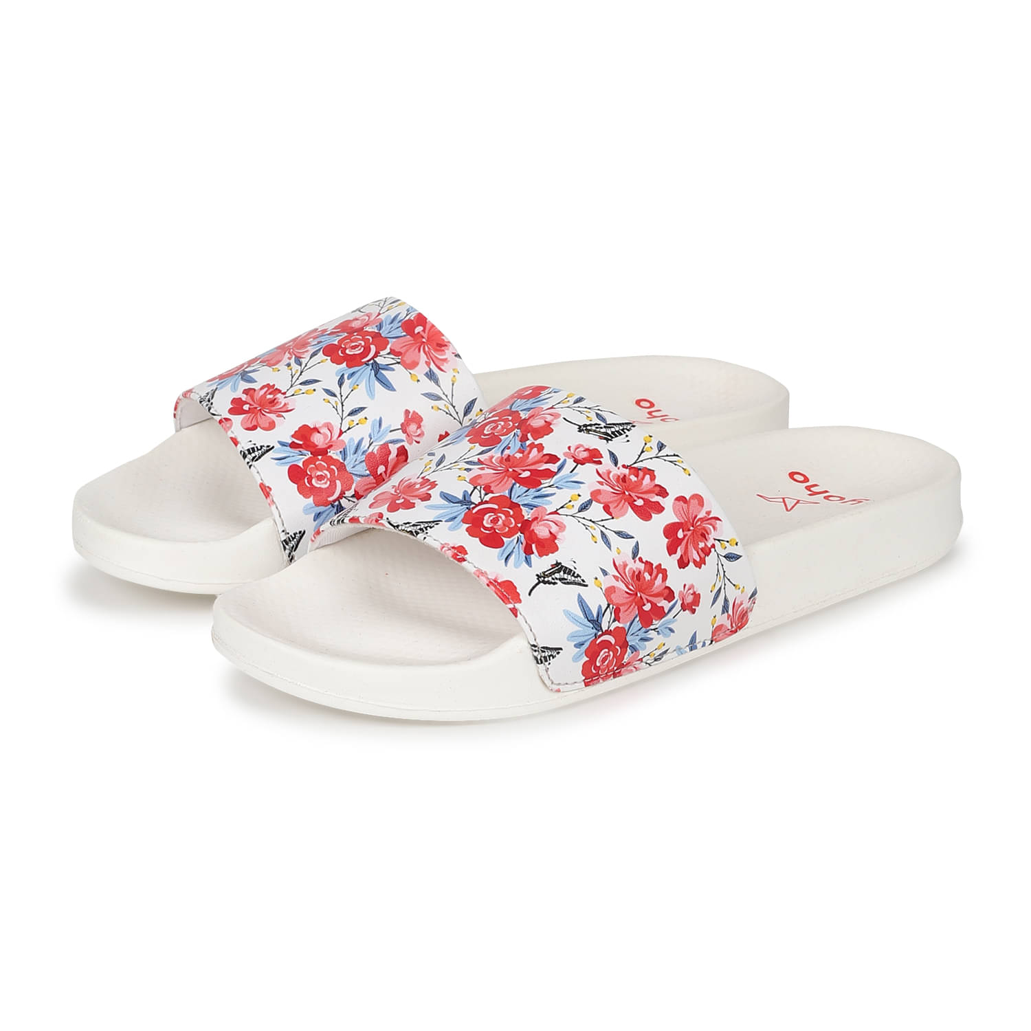     			Yoho White Women's Slide Flip Flop