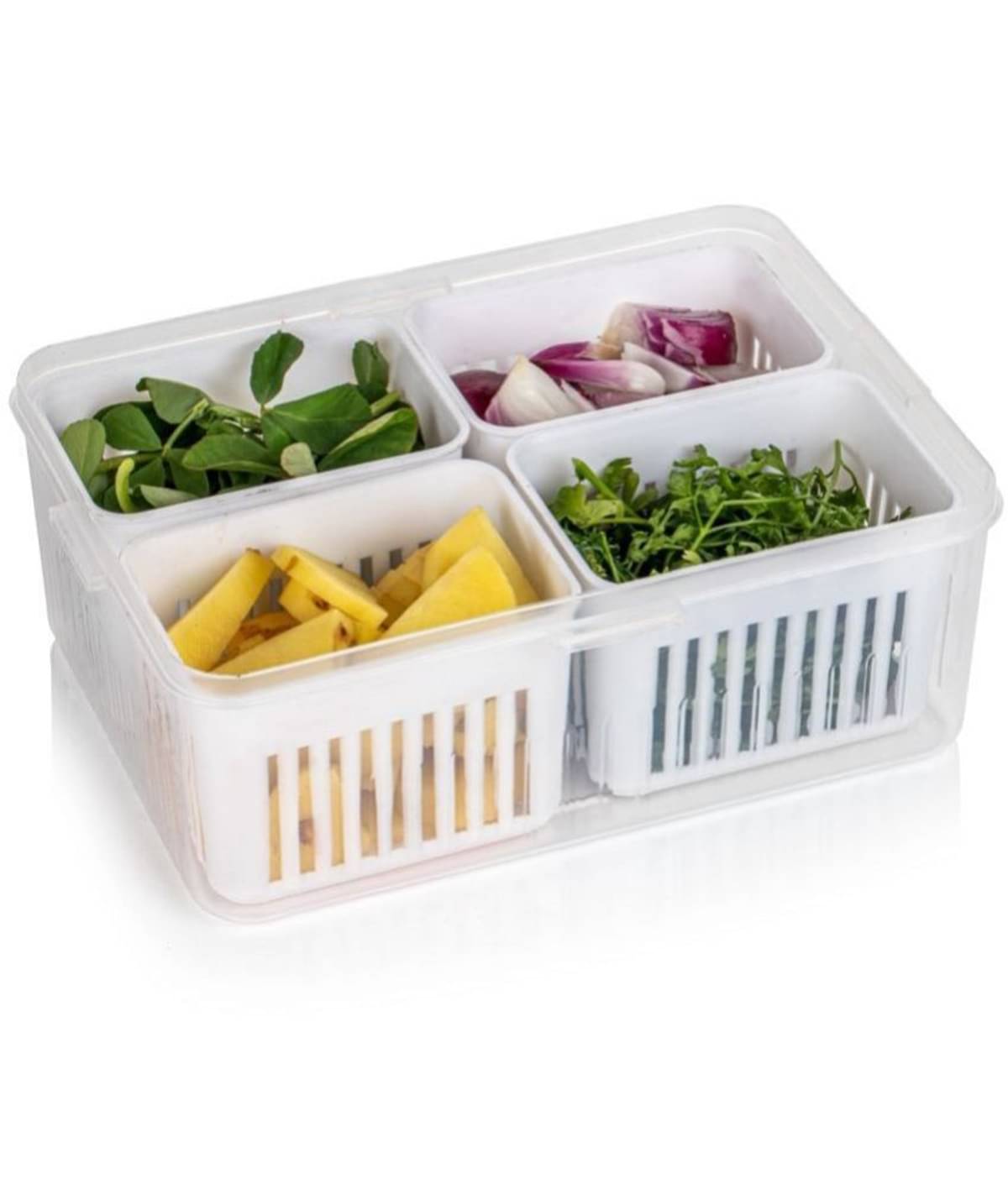 Analog Kitchenware Fruit AND Vegetable Plastic White Food Container ( Set of 1 ) Analog Kitchenware Fruit AND Vegetable Plastic White Food Container ( Set of 1 )