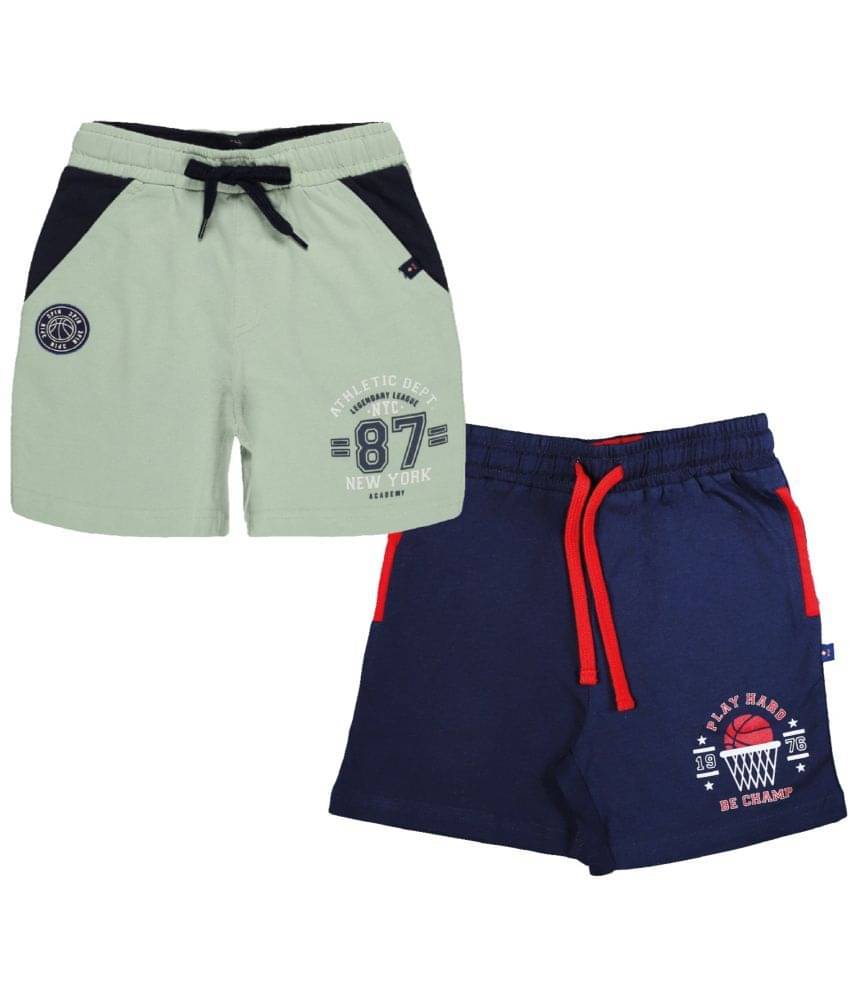     			3PIN Pack of 2 Cotton Shorts For Boys ( Multicolor )