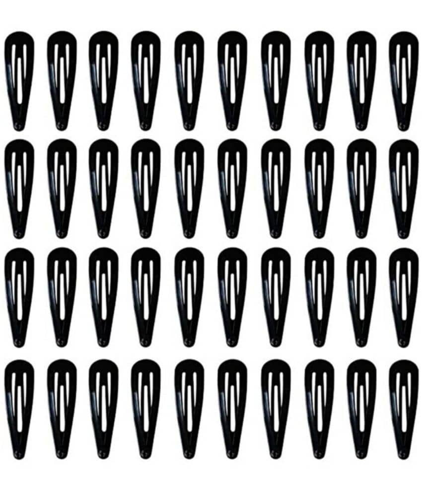 40 pcs Black Barrettes Small Snap Clip Size 30 mm(Small) Women Metal Hair Clips - Jewellery Sets | Buy online on ZillyBuy