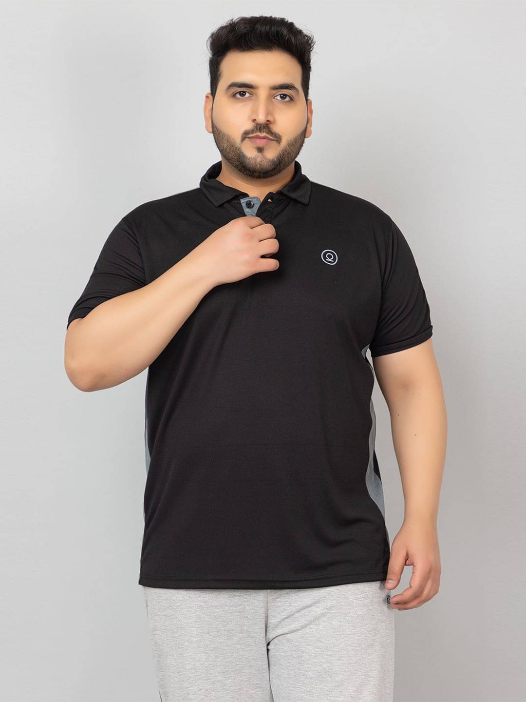     			Chkokko Pack of 1 Polyester Regular Fit Solid Half Sleeves Men's Polo T Shirt ( Black )