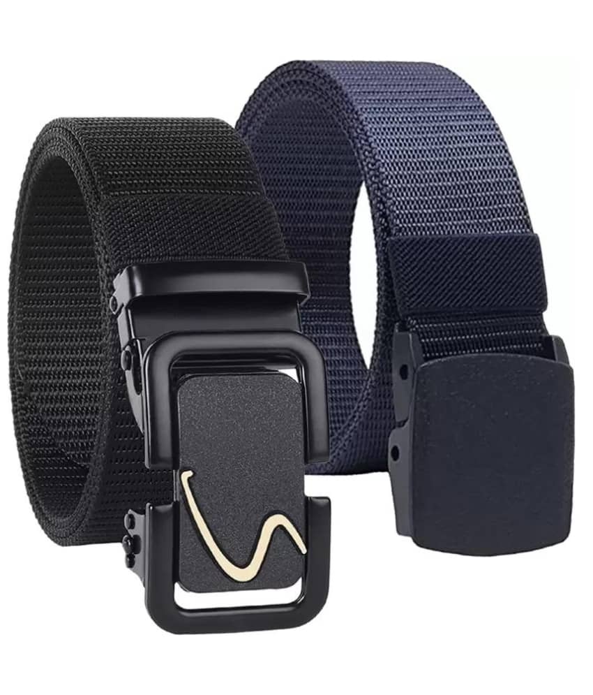 Clock21 - Blue Nylon Men's Casual Belt ( Pack of 2 )