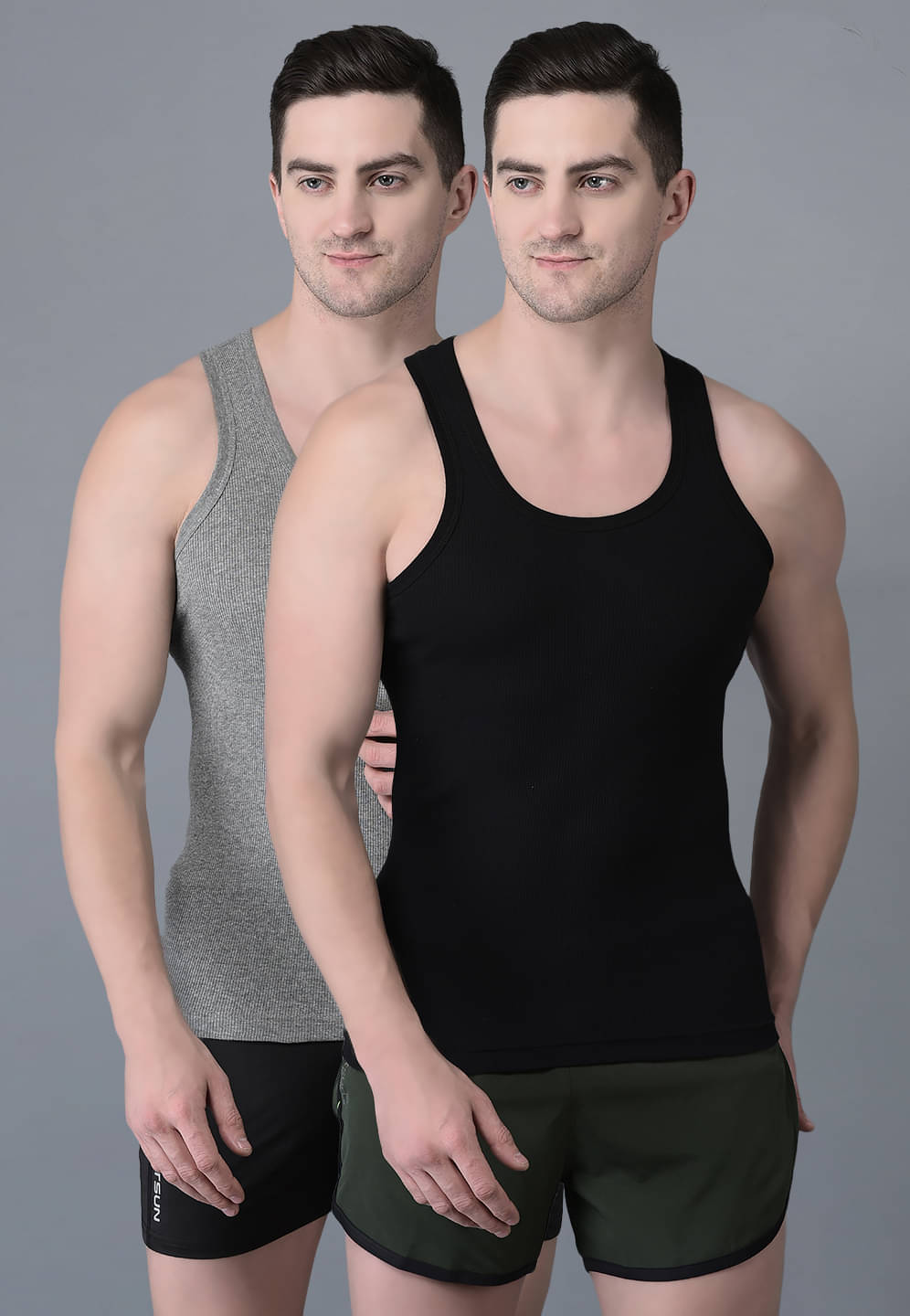 Dollar Bigboss Men's Pack of 2 Solid Combed Cotton Vest     			Dollar Bigboss Men's Pack of 2 Solid Combed Cotton Vest