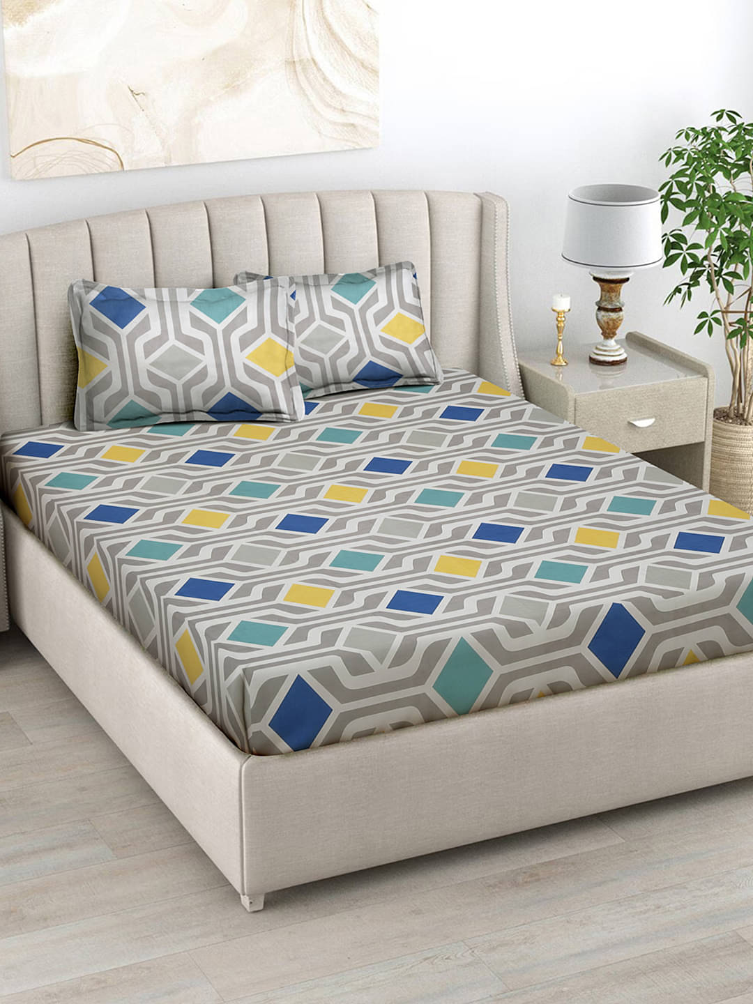 FABINALIV Poly Cotton 1 Double Bedsheet with 2 Pillow Covers ( Gray ) FABINALIV Poly Cotton 1 Double Bedsheet with 2 Pillow Covers ( Gray )