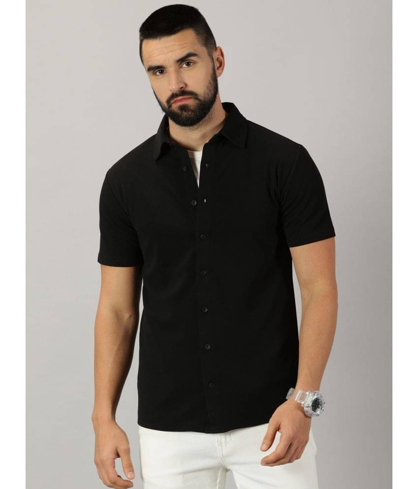 GESPO Polyester Regular Fit Solids Half Sleeves Men's Casual Shirt - Black ( Pack of 1 ) GESPO Polyester Regular Fit Solids Half Sleeves Men's Casual Shirt - Black ( Pack of 1 )