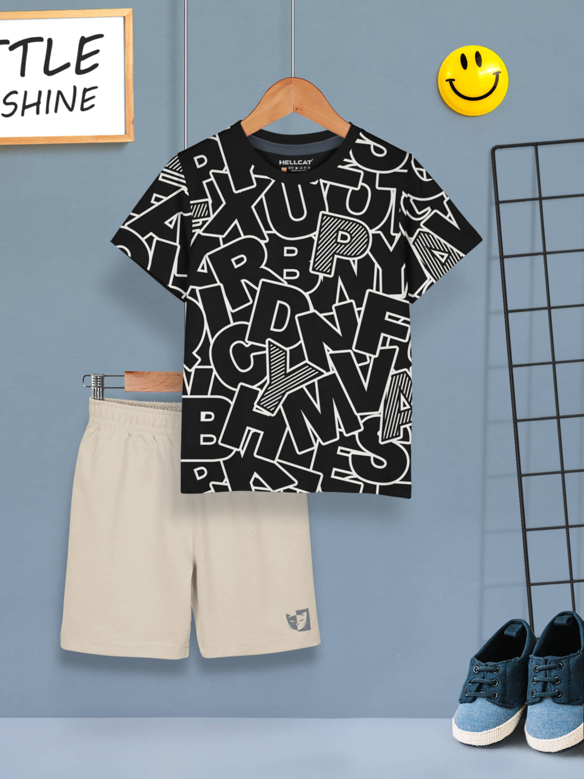     			HELLCAT Pack of 1 Baby Boys Cotton Blend T-Shirt & Shorts ( Black )