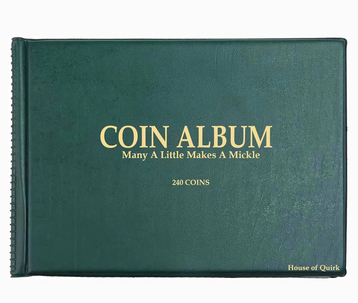 House of Quirk 240 Pockets Coin Holder Collection Coin Storage Album Book for Collectors, Money Penny Pocket (Blue)