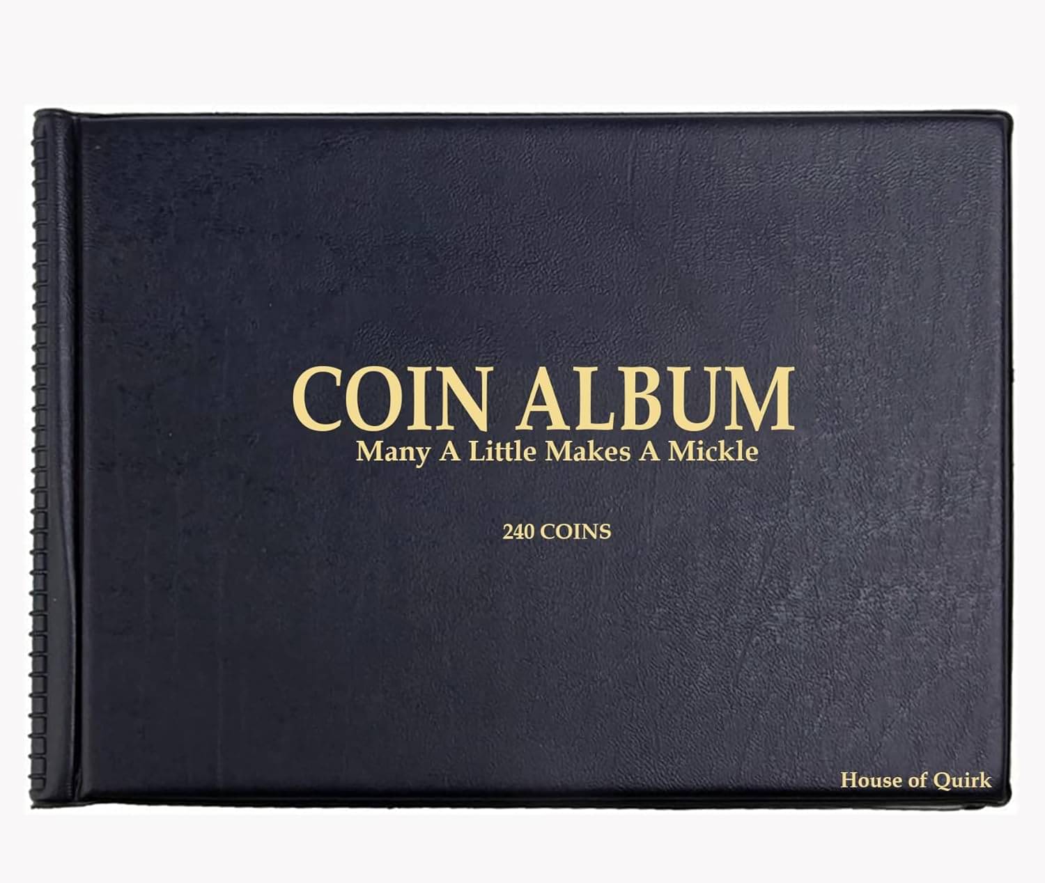     			House of Quirk 240 Pockets Coin Holder Collection Coin Storage Album Book for Collectors, Money Penny Pocket (Black)