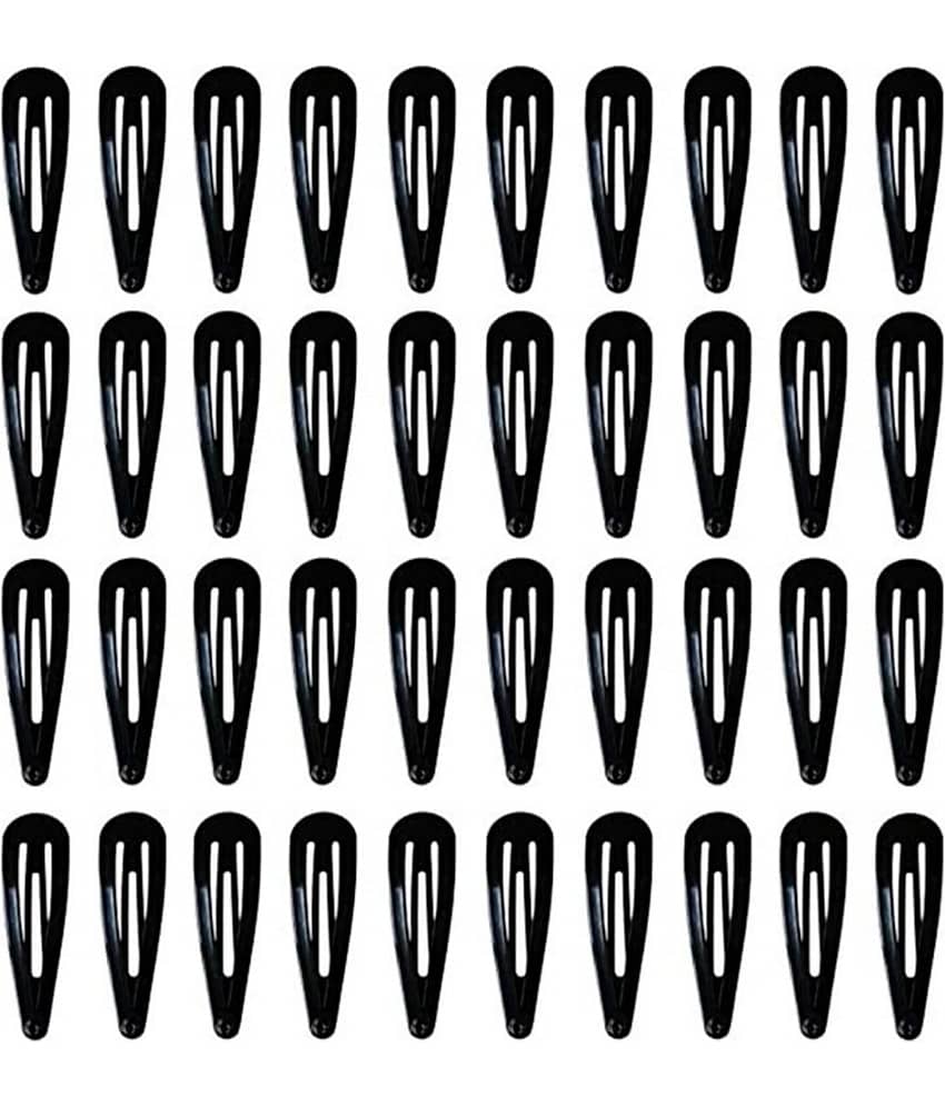 KTU 40 pcs Black Barrettes Small Snap Clip Size 30 mm(Small) Women Metal Hair Clips Accessories Water Drop Female Hair Clips - Jewellery Sets | Buy online on ZillyBuy