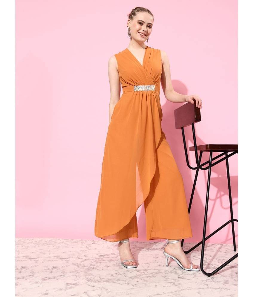     			Miss Chase Orange Georgette Regular Fit Women's Jumpsuit ( Pack of 1 )