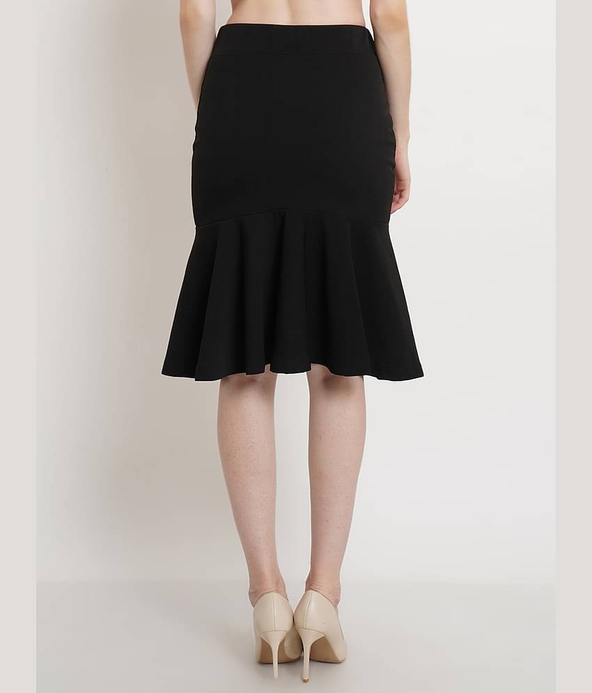 POPWINGS Black Polyester Women's Flared Skirt ( Pack of 1 )