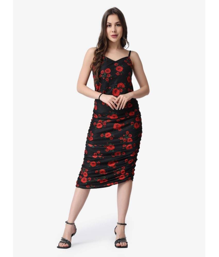 POPWINGS Women Polyester Solid Bodycon Dress ( Multicolor ) POPWINGS Women Polyester Solid Bodycon Dress ( Multicolor )