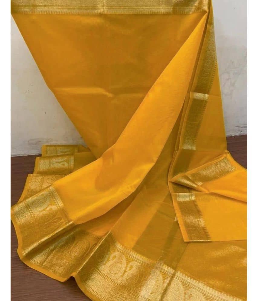 Samah Organza Self Design Saree With Unstitched Blouse Piece ( Red ) - Sarees | Buy online on ZillyBuy