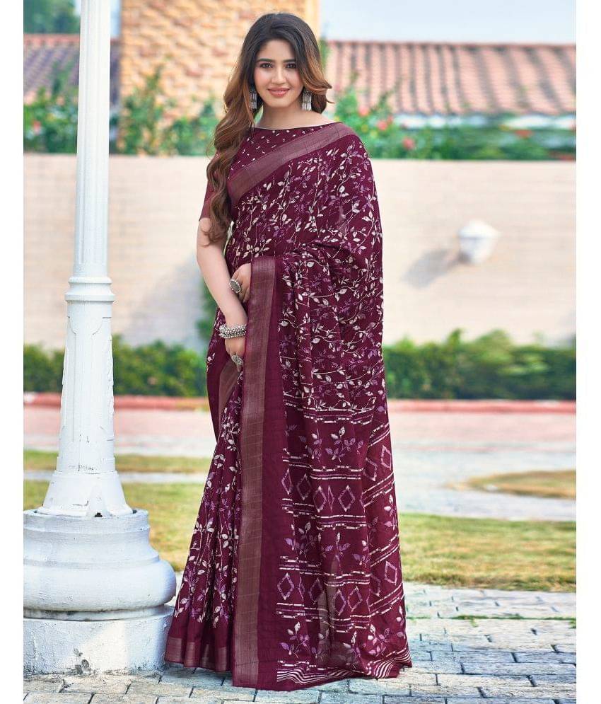 Satrani Silk Printed Saree With Unstitched Blouse Piece ( Pink ) Satrani Silk Printed Saree With Unstitched Blouse Piece ( Pink )