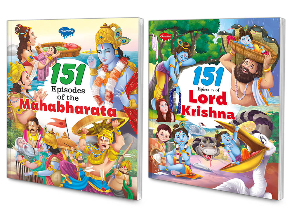 Sawan Present Set Of 2 Story Books | 151 Series | Mahabharat & Krishna Sawan Present Set Of 2 Story Books | 151 Series | Mahabharat & Krishna