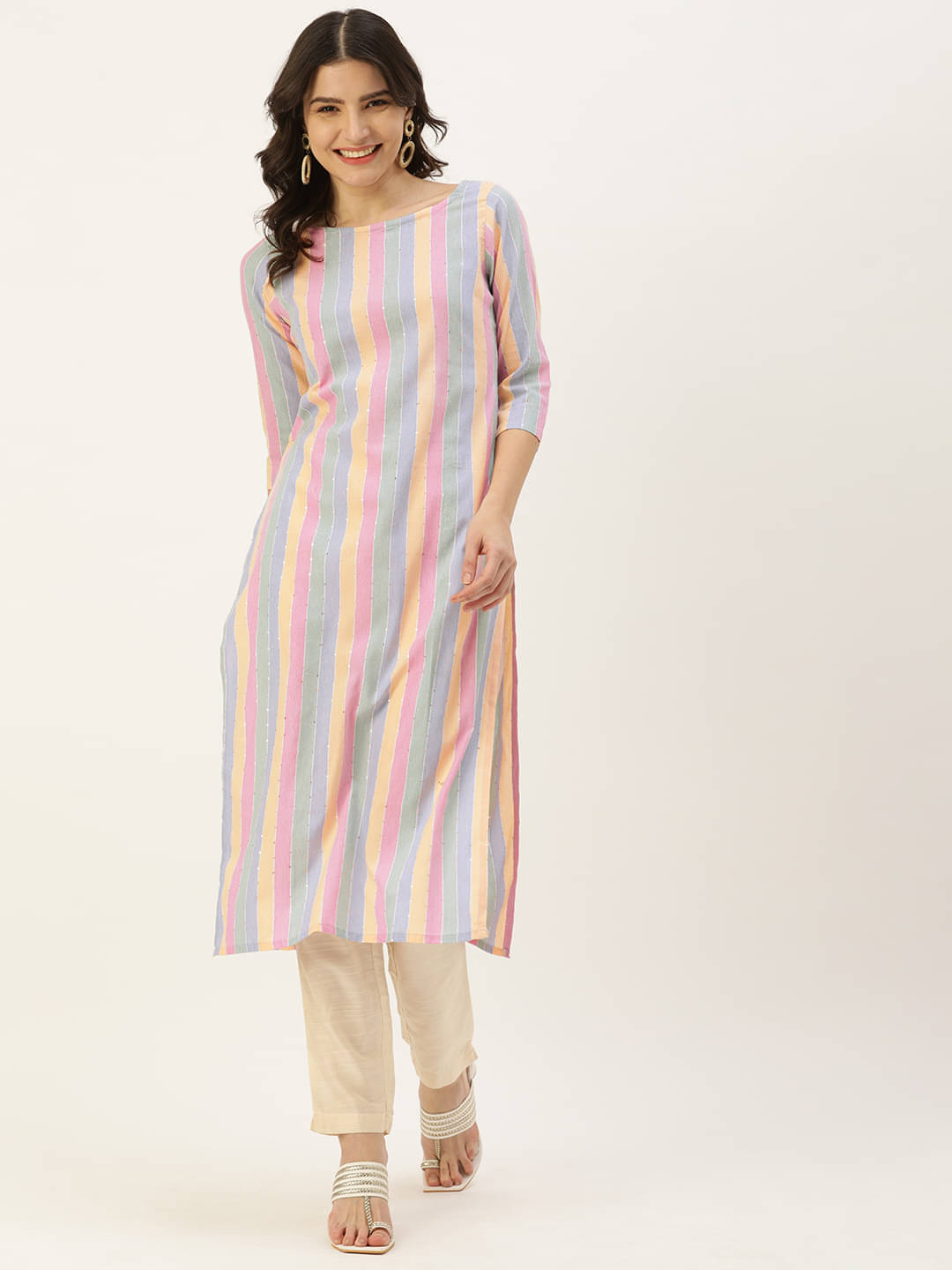 Shaily Retails Cotton Printed Straight Women's Kurti - Multicoloured ( Pack of 1 ) Shaily Retails Cotton Printed Straight Women's Kurti - Multicoloured ( Pack of 1 )