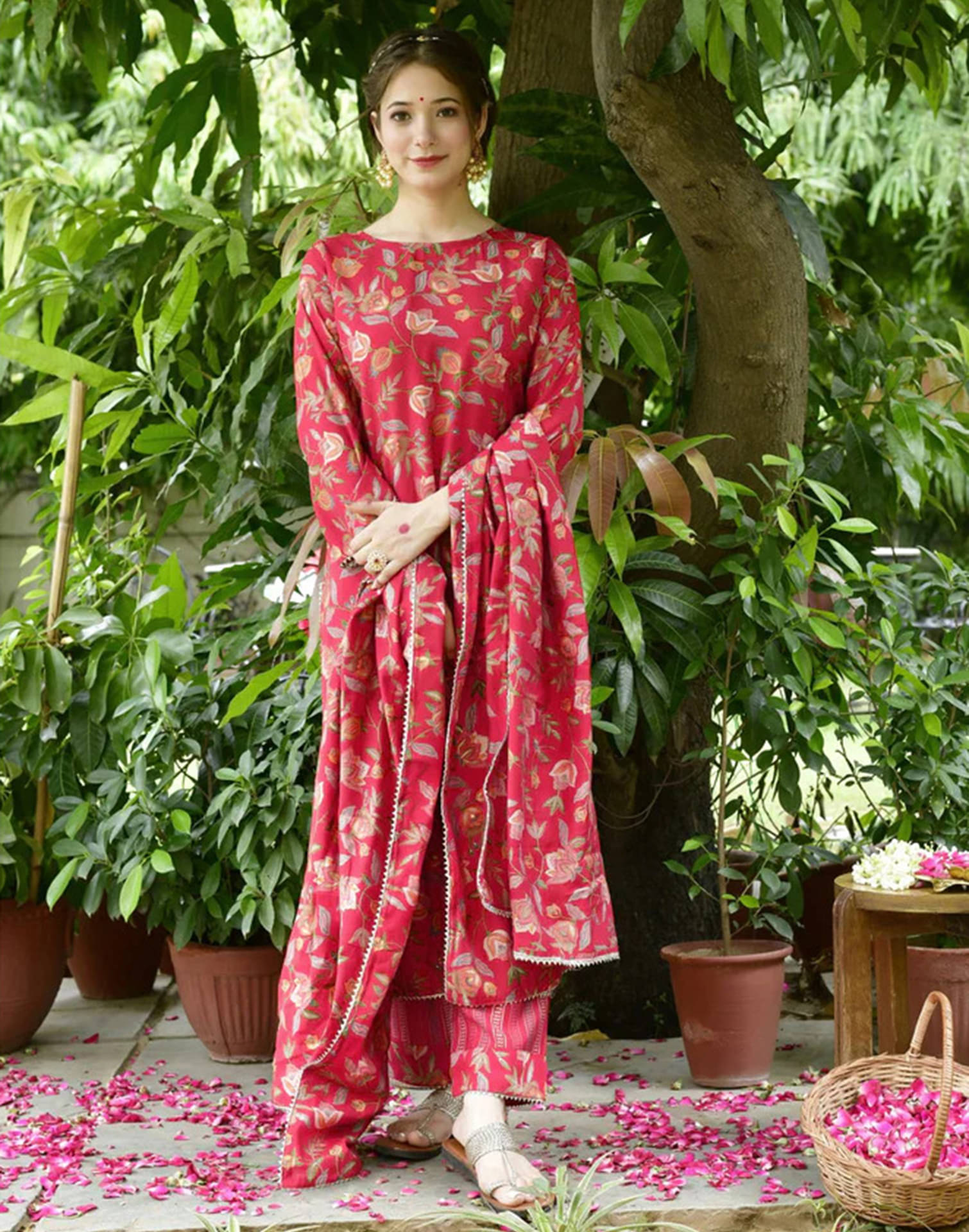     			Skylee Rayon Embellished Kurti With Pants Women's Stitched Salwar Suit - Red ( Pack of 1 )