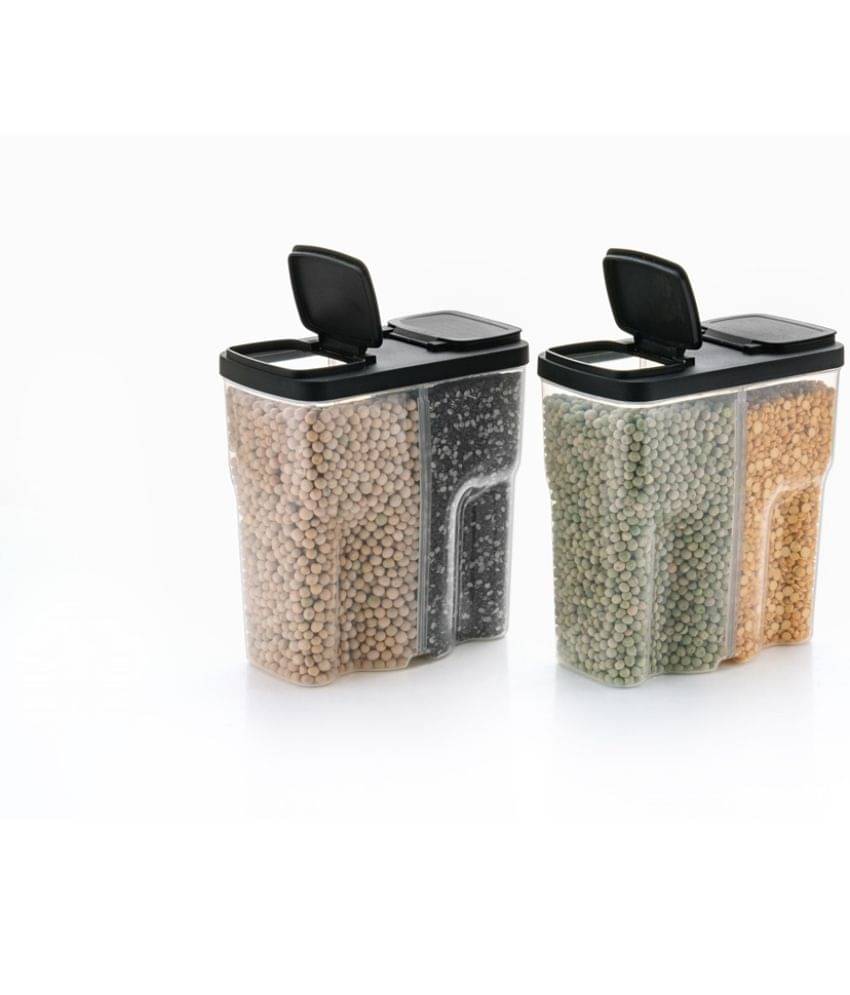 Analog Kitchenware Dal/Pasta/Grocery PET Black Dal Container ( Set of 2 ) Analog Kitchenware Dal/Pasta/Grocery PET Black Dal Container ( Set of 2 )