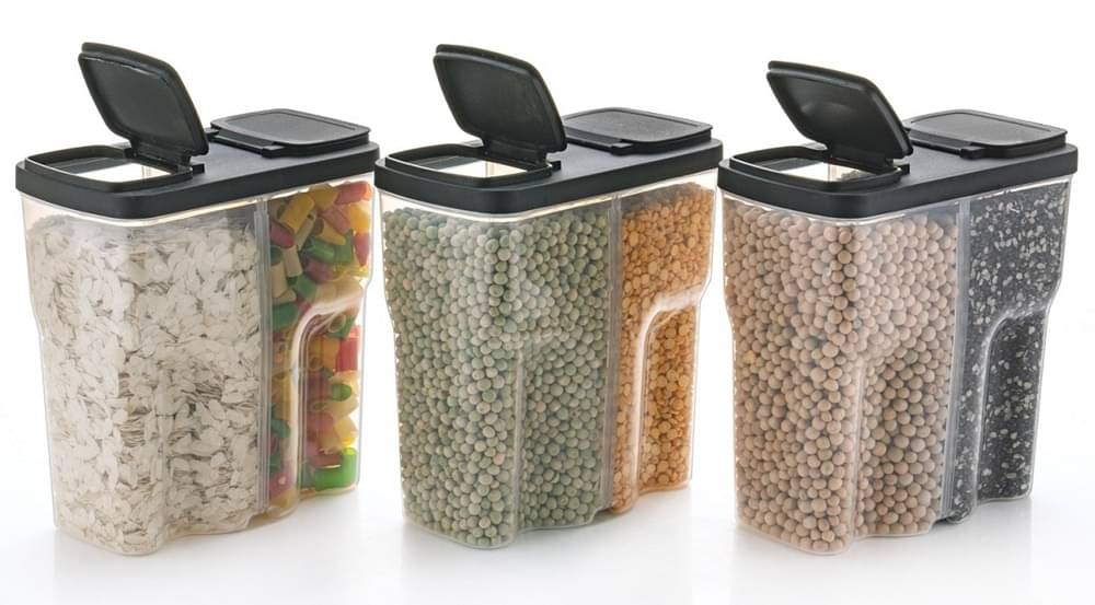 analog kichenware Dal/Pasta/Grocery PET Black Food Container ( Set of 3 ) analog kichenware Dal/Pasta/Grocery PET Black Food Container ( Set of 3 )