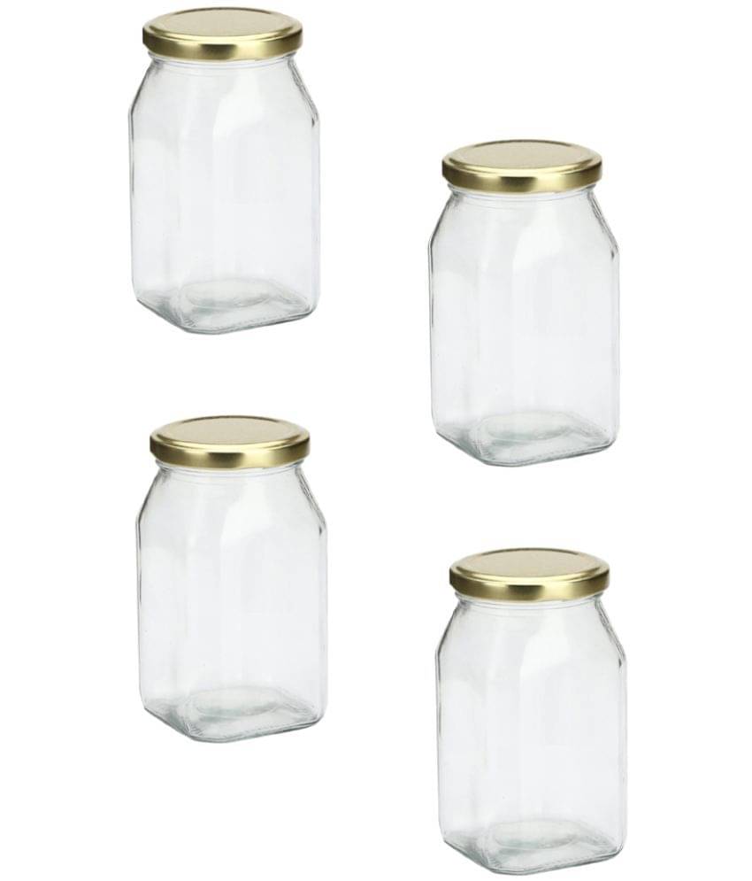     			AFAST Glass Container Glass Transparent Utility Container ( Set of 4 )