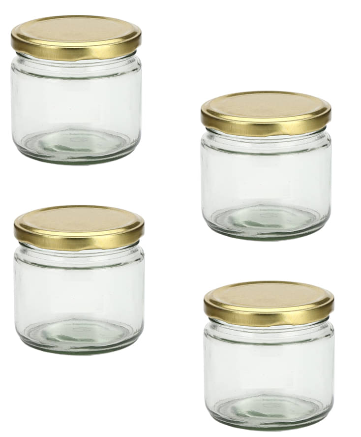     			AFAST Glass Container Glass Transparent Utility Container ( Set of 4 )