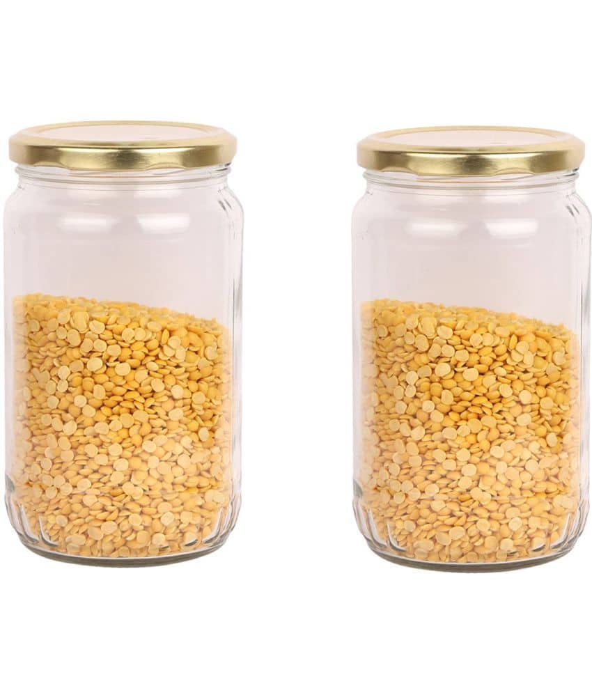 AFAST Glass Container Glass Transparent Utility Container ( Set of 2 )