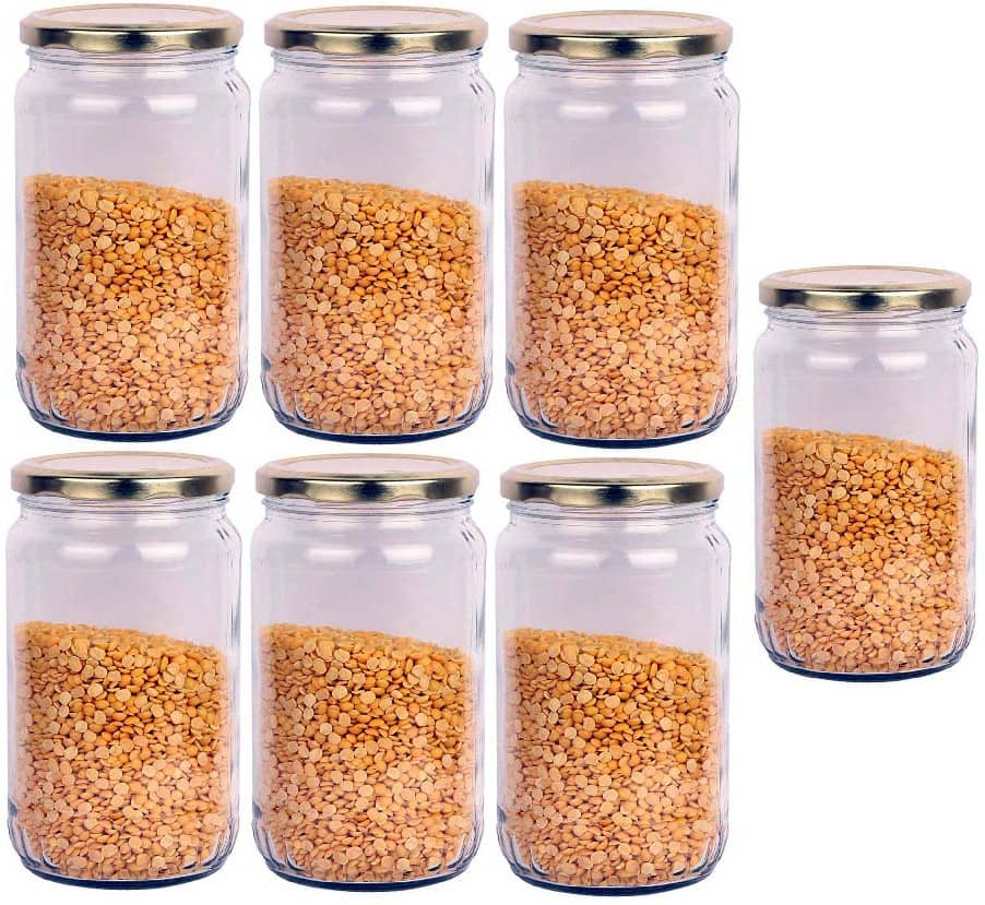 AFAST Glass Container Glass Transparent Utility Container ( Set of 7 )