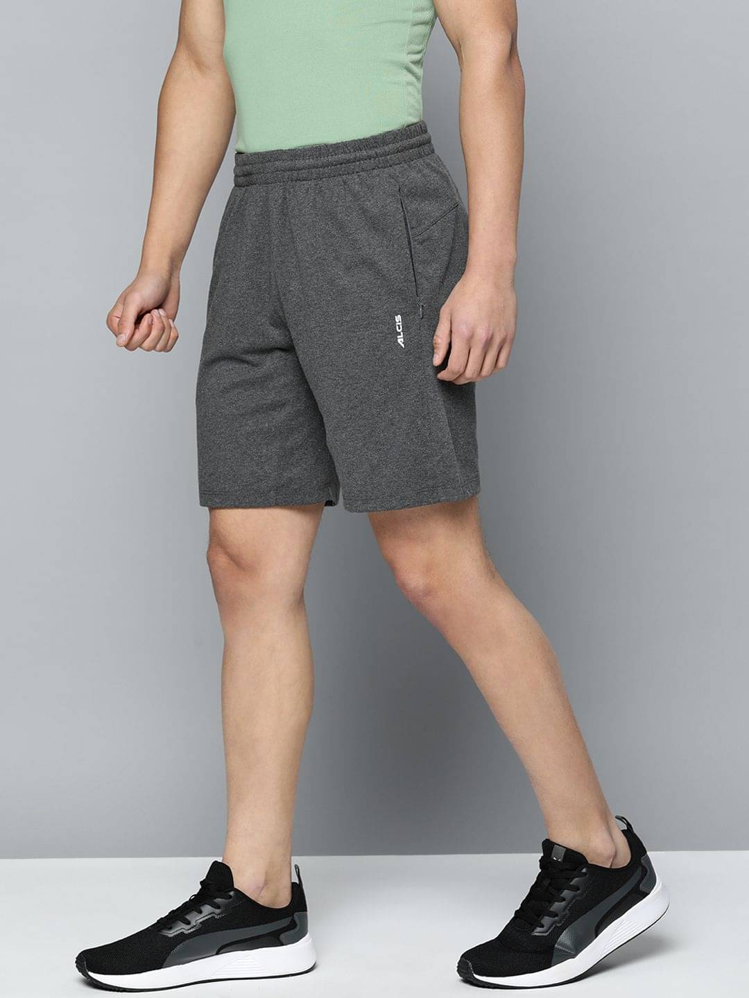 Alcis Grey Melange Cotton Blend Men's Running Shorts ( Pack of 1 ) Alcis Grey Melange Cotton Blend Men's Running Shorts ( Pack of 1 )