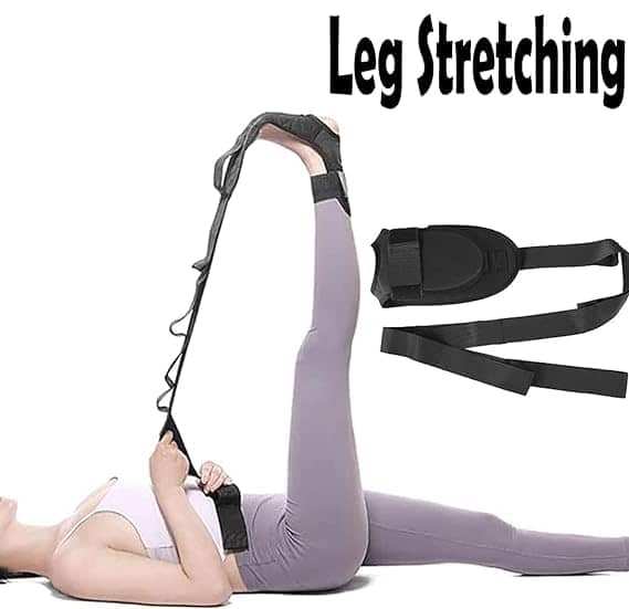 Ankle Stretcher, Foot Stretcher Calf Yoga Ligament Stretching Strap Ankle Leg Support for Plantar Dancers Fasciitis Drop Pain Relief Yoga Belt Equipment Band Stretch Black, Pack of 1 - Sports and Fitness Equipment | Buy online on ZillyBuy
